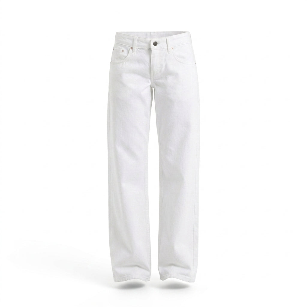 Cotton Low-Rise Straight Jeans